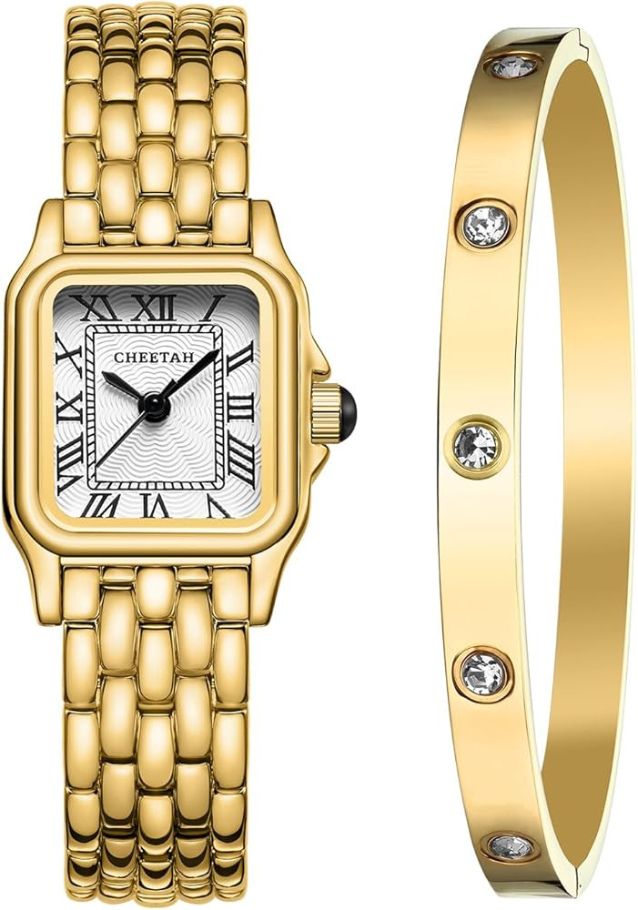 CHEETAH Women’s Gold Bangle Watch and Bracelet Set | Amazon (US)