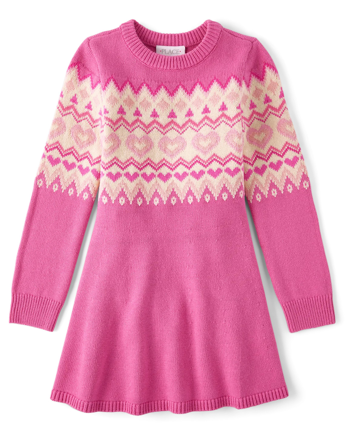Girls Heart Fairisle Sweater Dress - pink | The Children's Place