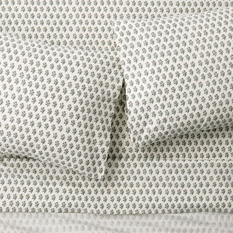 Favorite Washed Organic Cotton Desert Bloom Full Bed Sheet Set | Crate & Barrel