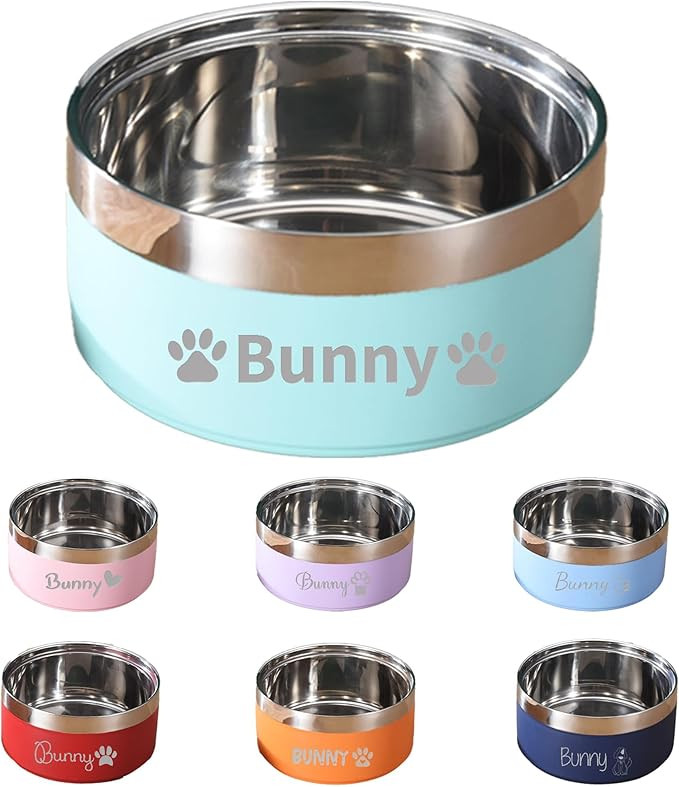 Personalized Dog Bowls with Name, BUGMKCS Customized Steel-stanless Pet Water Bowls for Both Cat ... | Amazon (US)