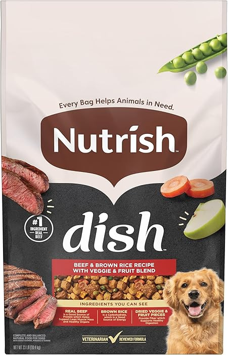 Nutrish Rachael Ray Dish Dry Dog Food Beef & Brown Rice Recipe with Veggie & Fruit Blend, 23 lb. ... | Amazon (US)