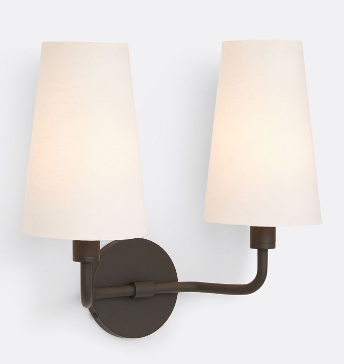 Ansel Double Sconce with Shade | Rejuvenation