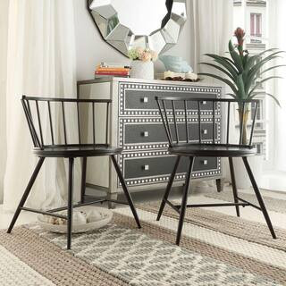 HomeSullivan Walker Black Wood & Metal Low Back Dining Chair (Set of 2)-40551C-BK3A2PC - The Home... | The Home Depot