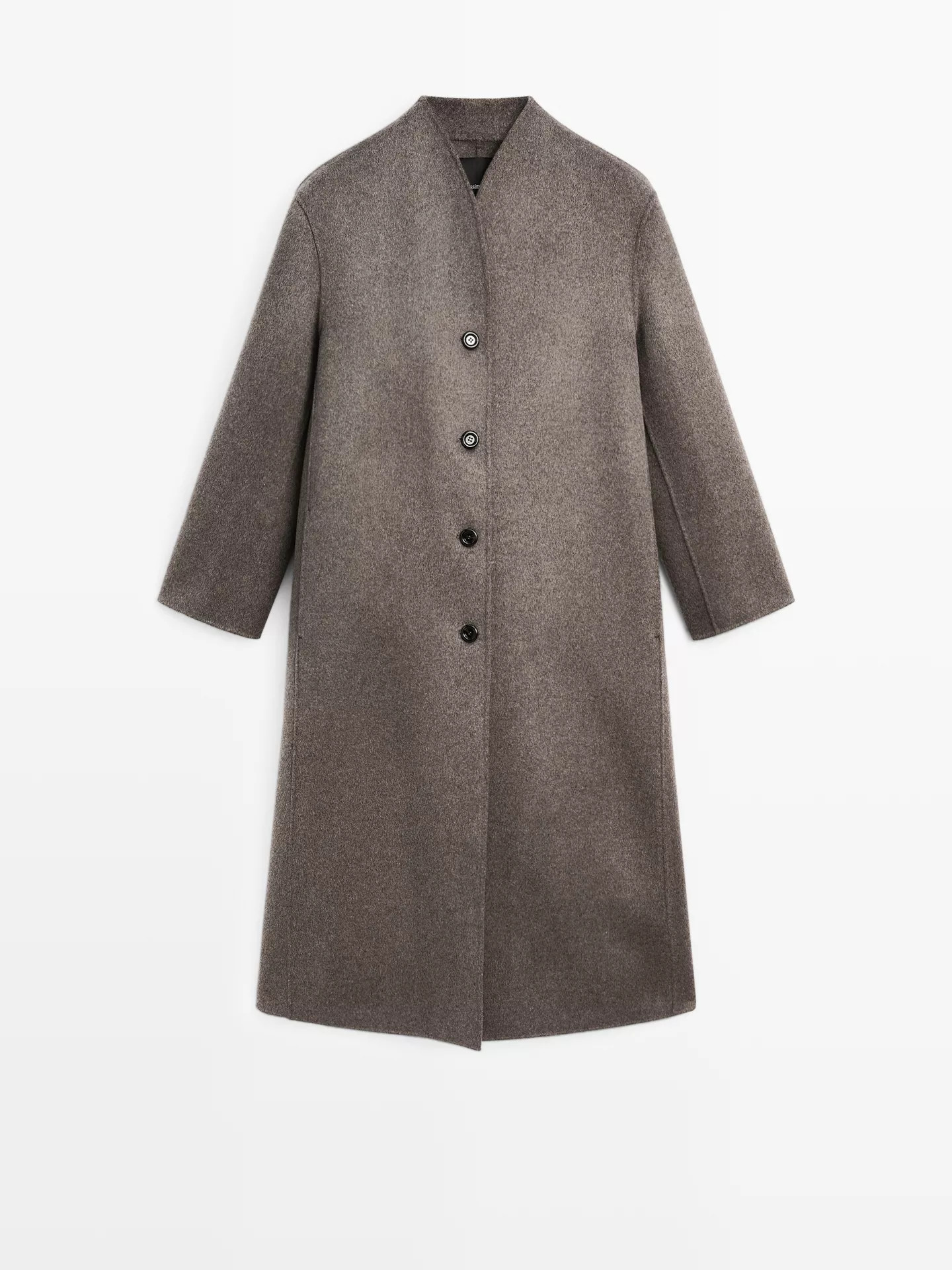 Mantel aus Wollmischgewebe mit Stehkragen | Massimo Dutti DE