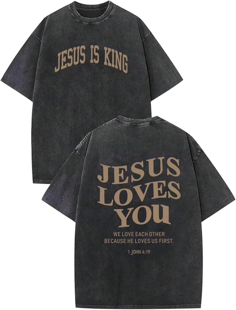 KEEVICI Boys Jesus is King Love You Shirt Christian T Shirts for Kids Religious God Faith Graphic... | Amazon (US)