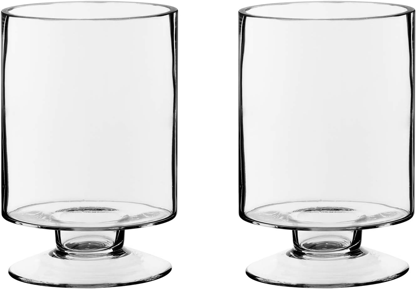 CYS EXCEL Glass Hurricane Pillar Candle Holders (H:6" W:3.75", 2 PCS) | Multiple Size Choices Sho... | Amazon (US)