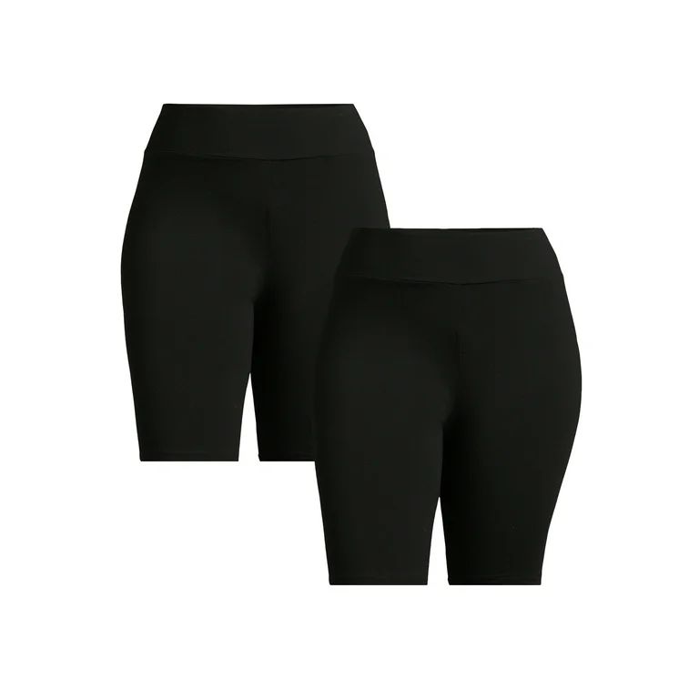 Terra & Sky Women's Plus Size Bike Shorts, 2-Pack | Walmart (US)