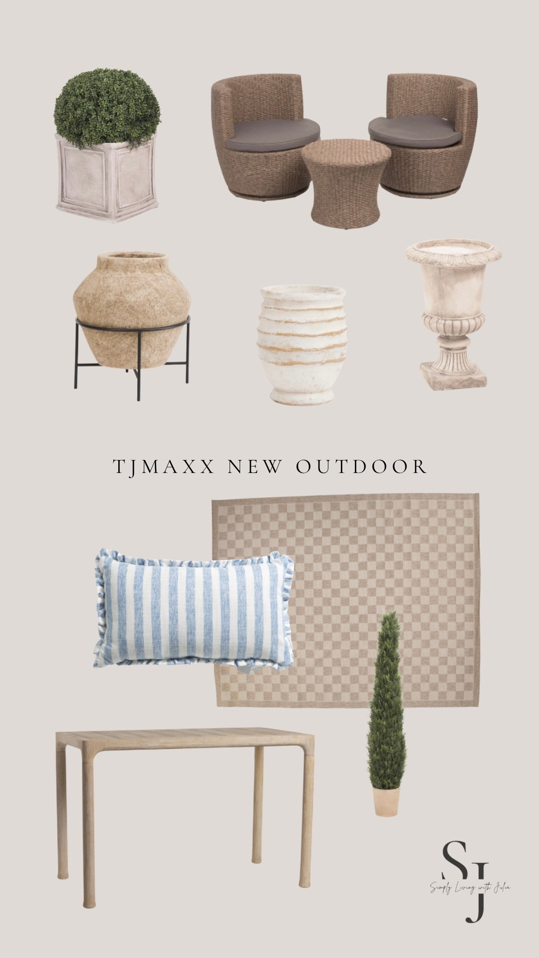 New outdoor finds from Tjmaxx online! Loving the neutrals, textures and high end looks for less 

#LTKSaleAlert #LTKHome #LTKU