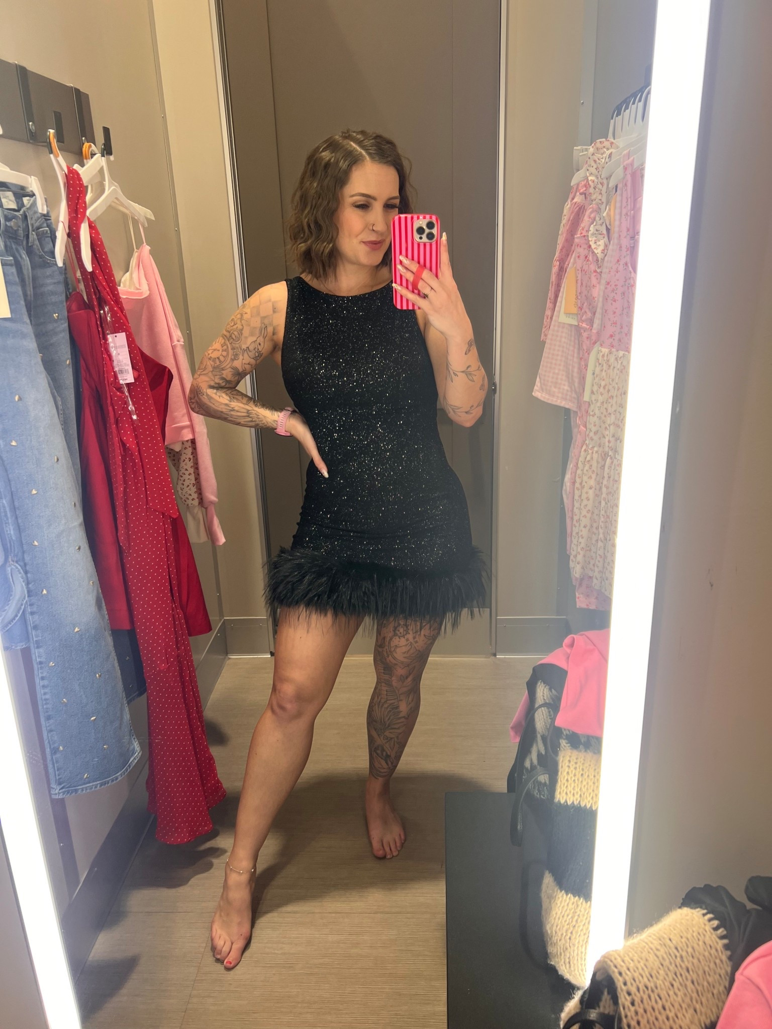 This would have been perfect for NYE but I think it would be a good birthday dress or wedding guest dress. It’s stretchy and comfy. I’m wearing a medium  

#LTKFindsUnder50 #LTKSeasonal #LTKWedding