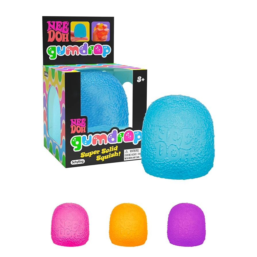 Schylling NeeDoh Gumdrop - Textured Sensory Toy with Super Solid Squish - 2.5" Tall - Colors May ... | Amazon (US)