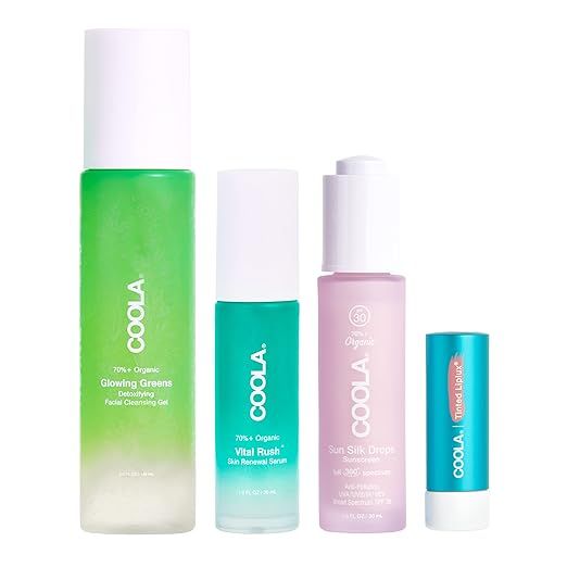 COOLA Organic Skin Care Gift Set, Detoxify, Renew & Protect With Glowing Greens Cleansing Gel, Vi... | Amazon (US)