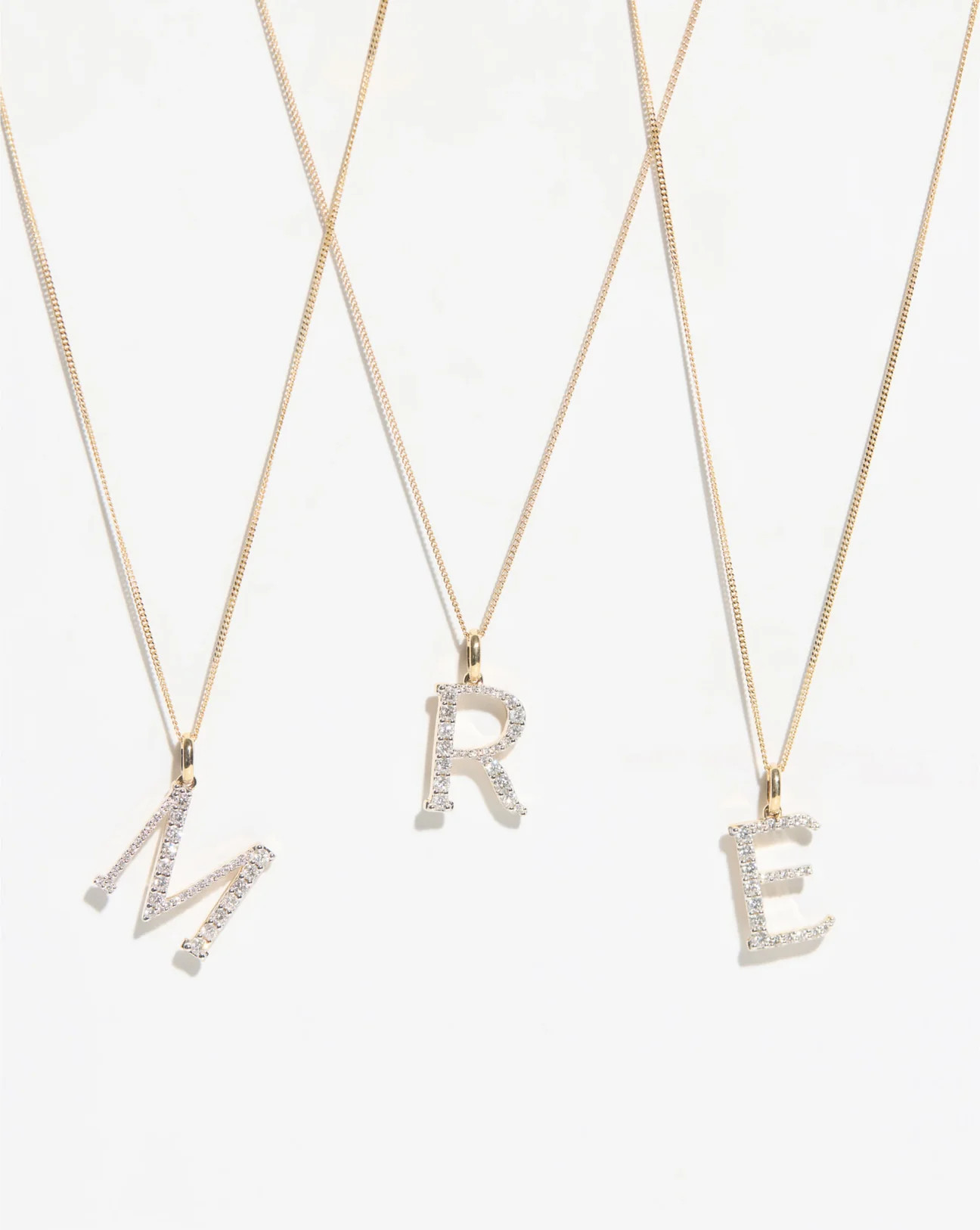 Large Diamond Initial Pendant Necklace | Ring Concierge