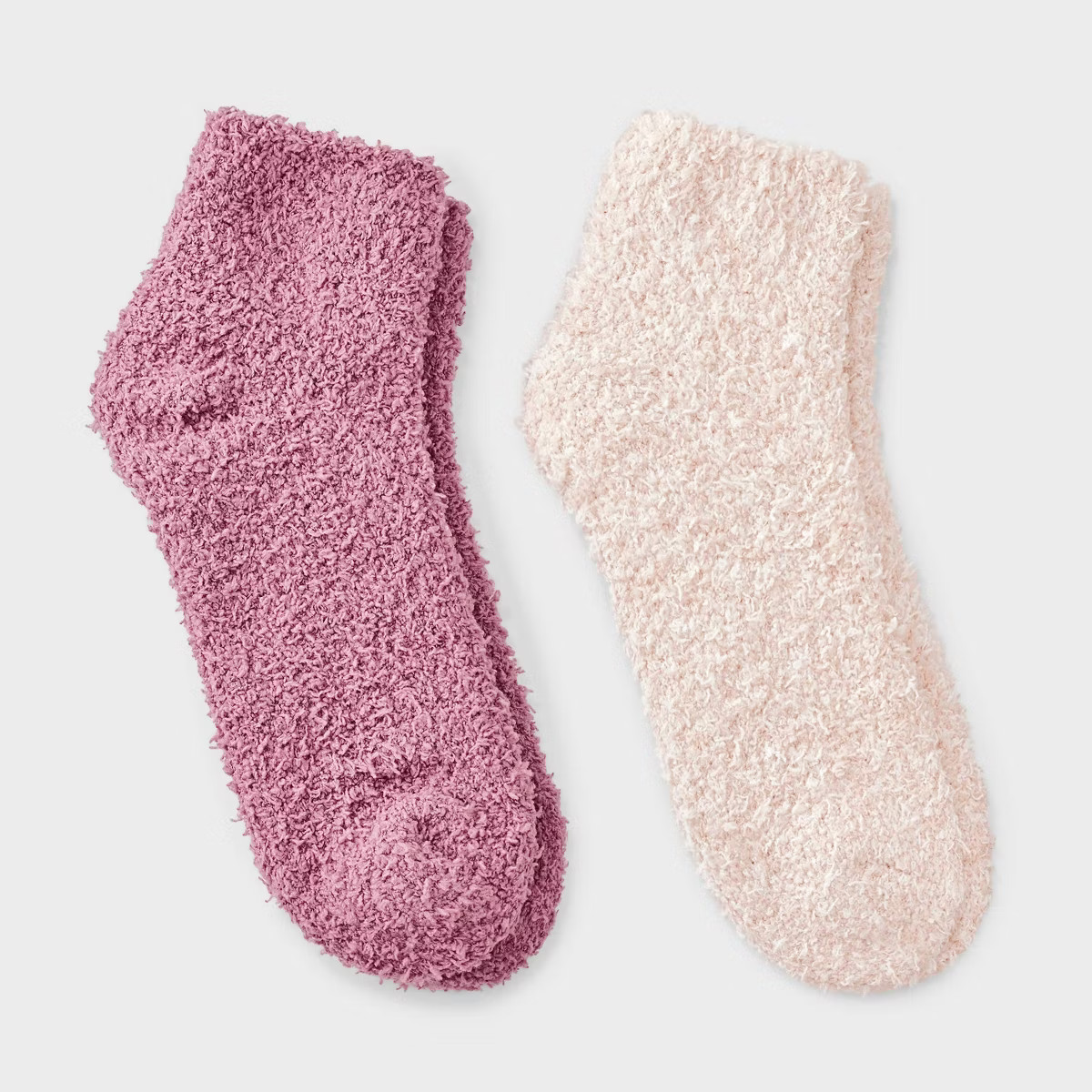 Women's Marled 2pk Cozy Ankle Socks - Auden™ Pink/Peach One Size | Target