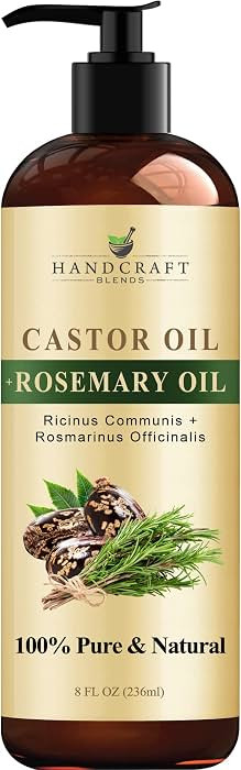 Handcraft Blends Castor Oil with Rosemary Oil - 8 Fl Oz - 100% Pure and Natural - Premium Grade C... | Amazon (US)
