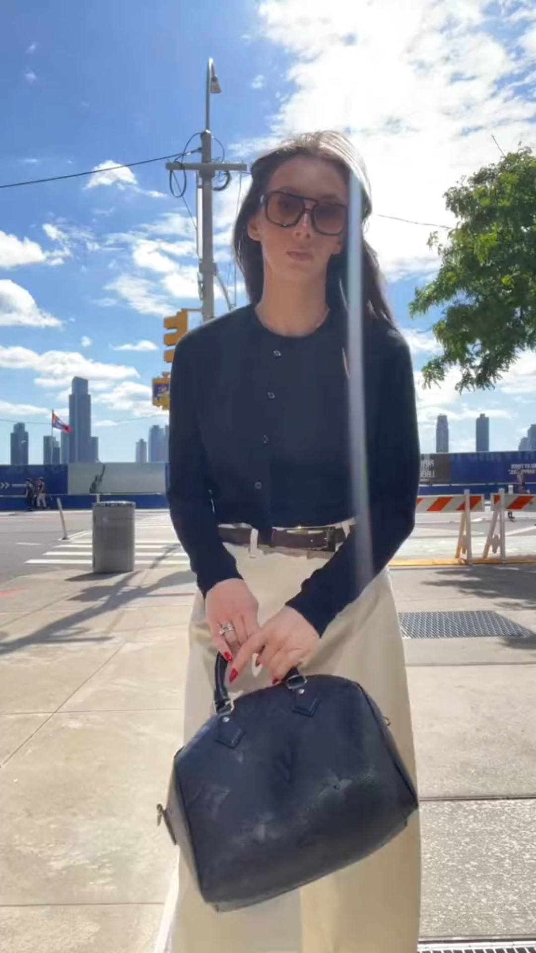 When the sun comes out 
Basics 
Oversized cream denim 
Brown accessories: belt & shoes 
Ribbed black tank with a black cardi

#LTKStyleTip #LTKSeasonal #LTKFindsUnder100