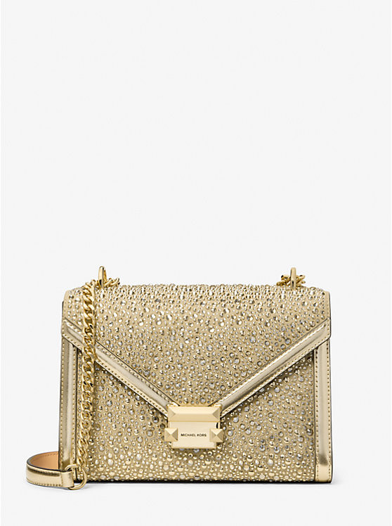 Whitney Medium Embellished Metallic Shoulder Bag | Michael Kors US