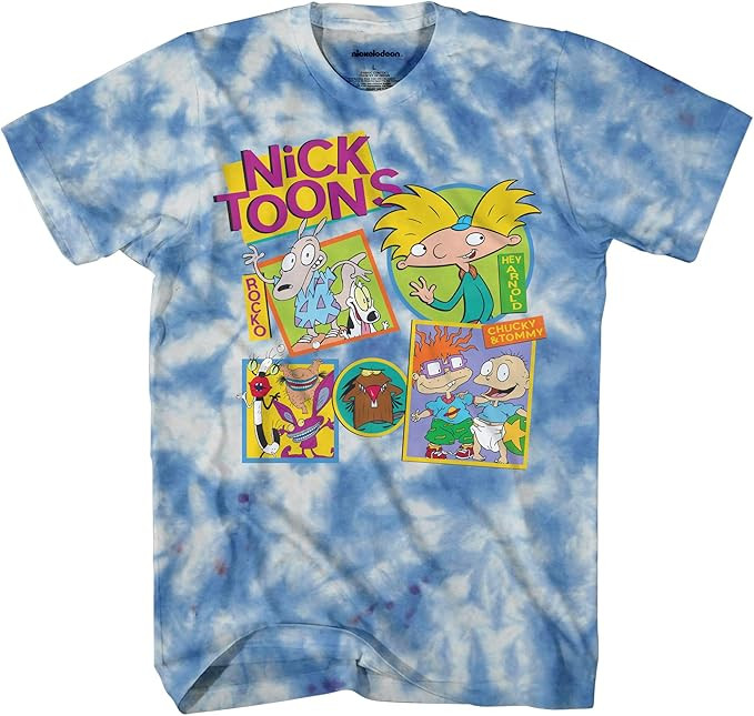 Nickelodeon Mens 90's Classic Shirt - Rugrats, Invader Zim, Ren & Stimpy, and Hey Arnold Vintage ... | Amazon (US)