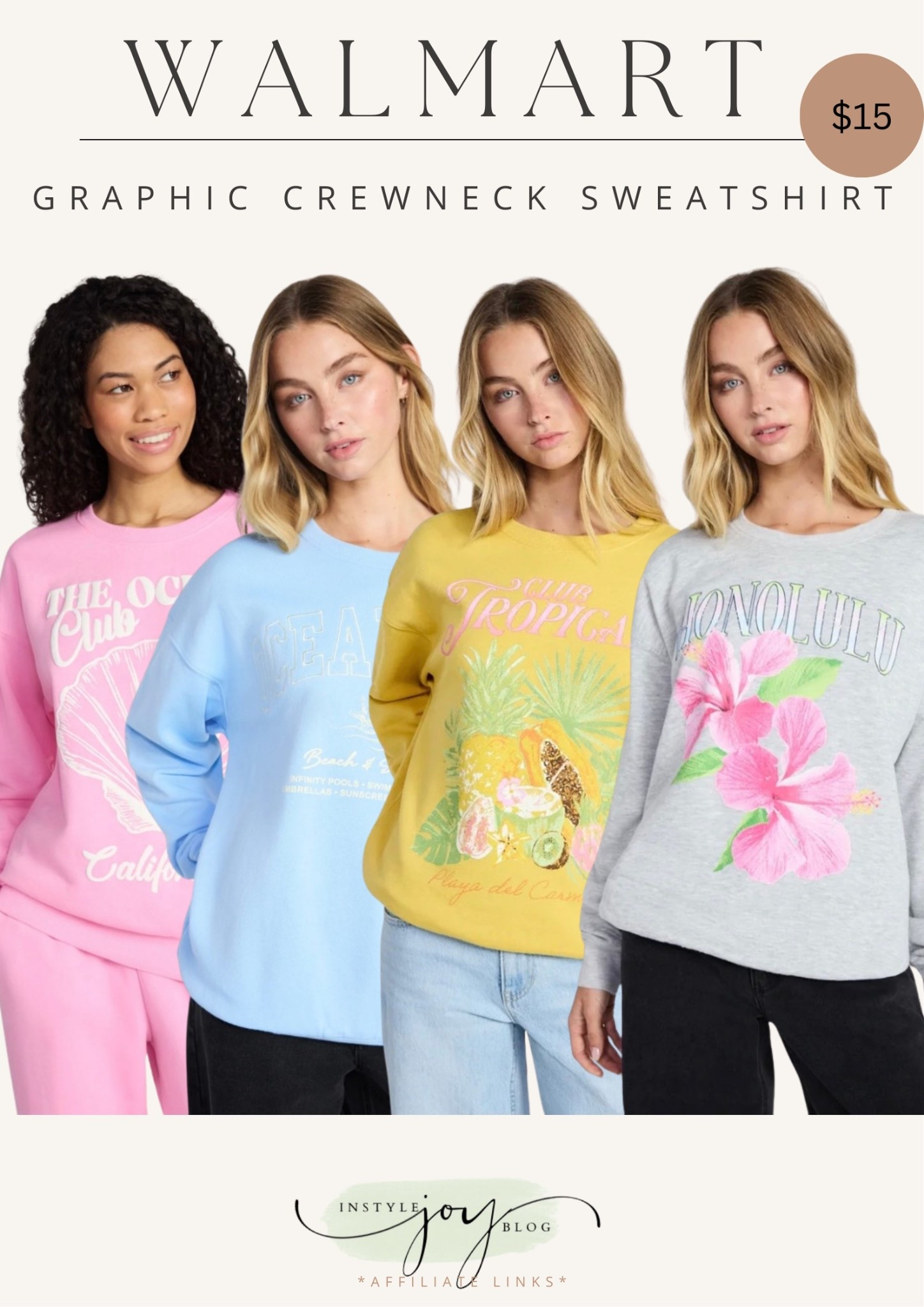 Walmart No Boundaries Graphic Crewneck Sweatshirt, Women's XXS-XXL

#LTKootd #LTKgrwm #LTKTravel