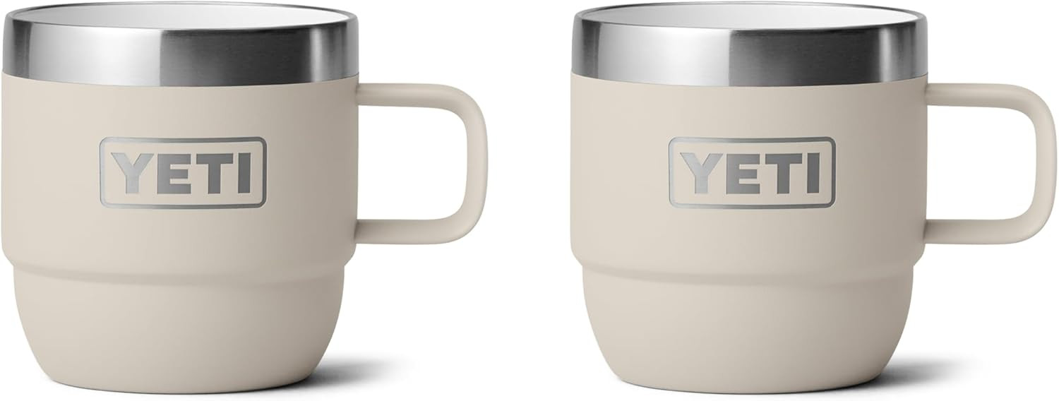 YETI Rambler 6 oz Stackable Mug, Stainless Steel, Vacuum Insulated Espresso/Coffee Mug, 2 Pack | Amazon (US)