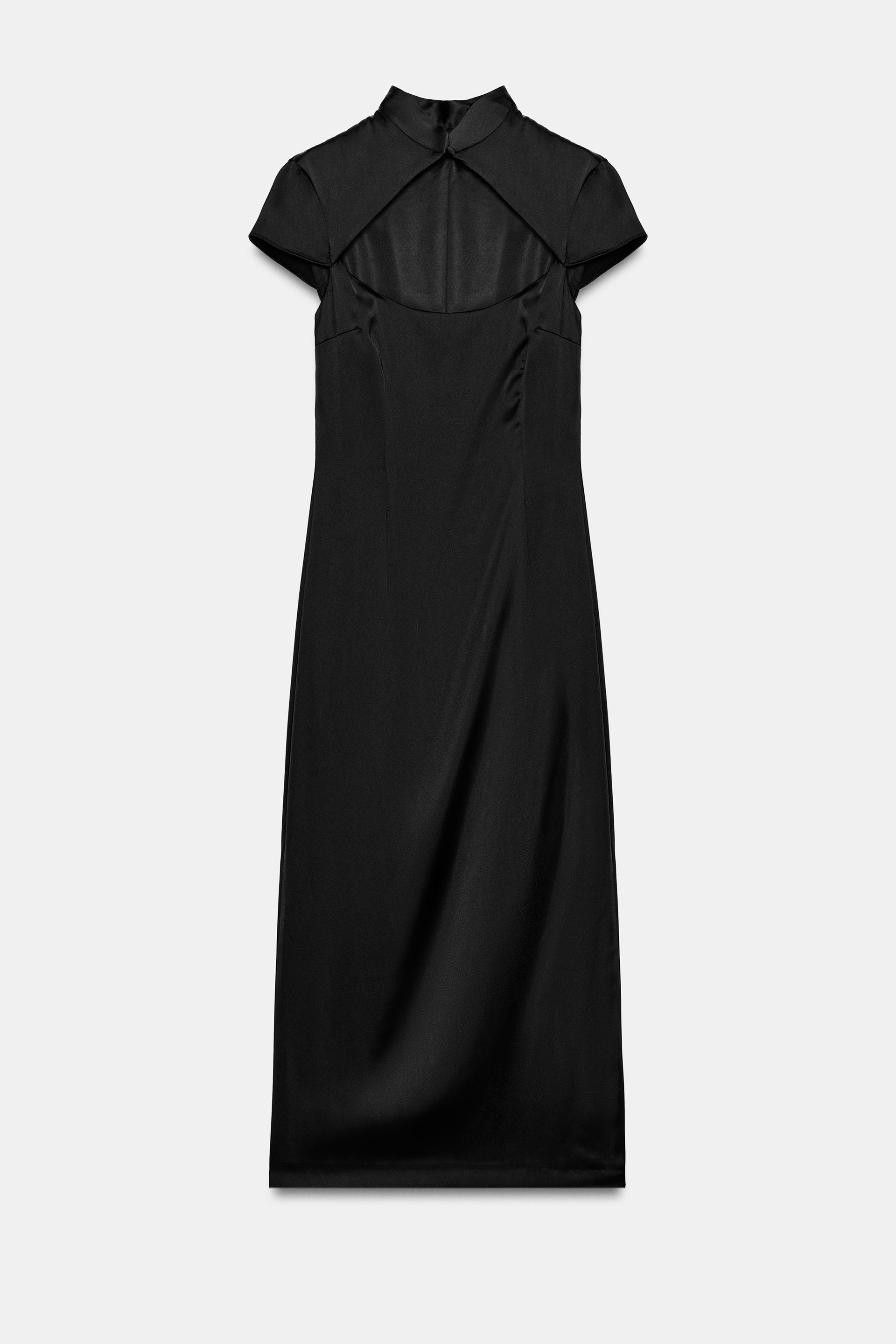 ROBE MI-LONGUE SATINÉE AVEC OUVERTURE | Zara FR