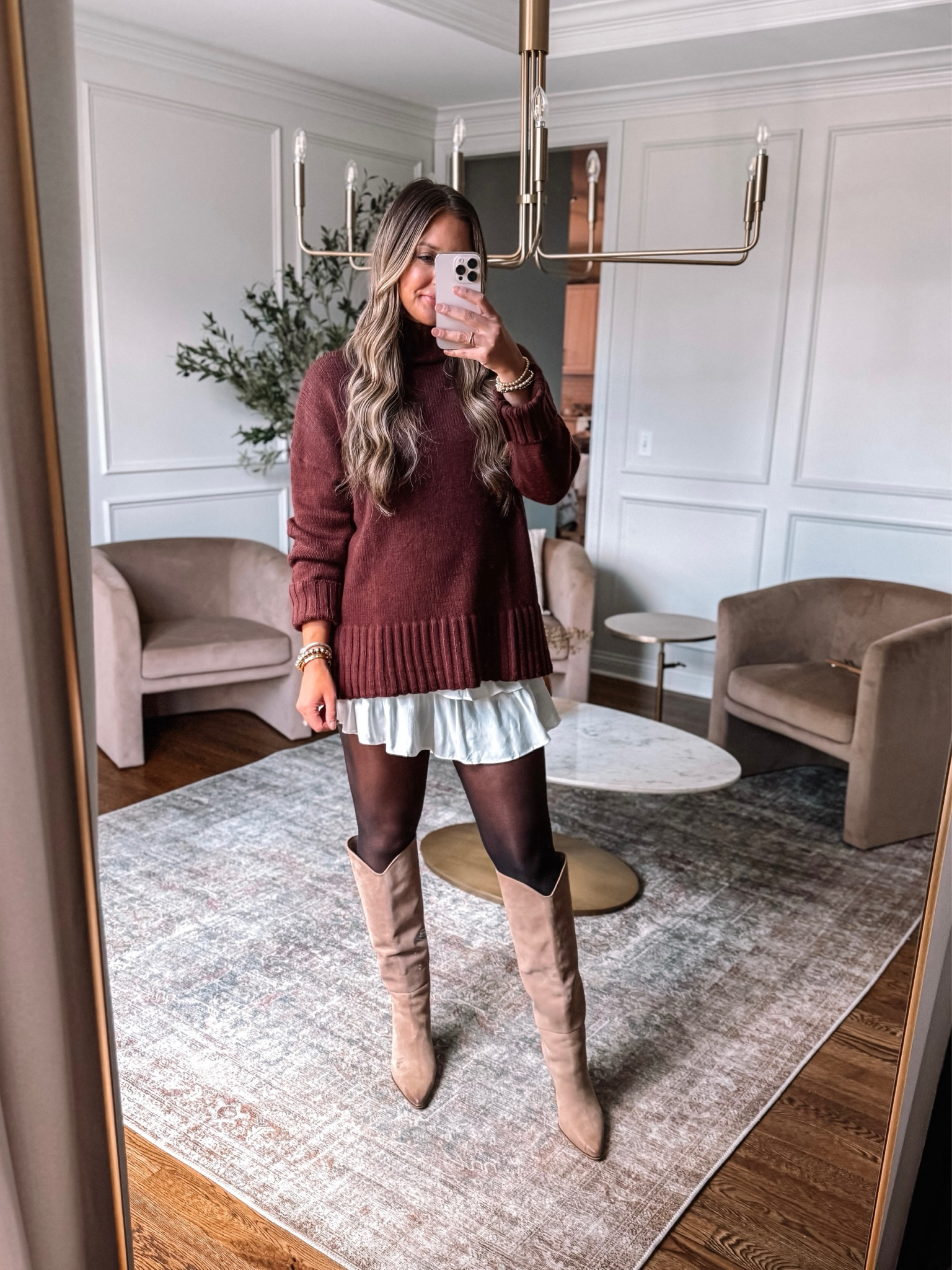 The cutest fall outfit for Thanksgiving or event! All found on Amazon! Boots, skirt, fall sweater fit, tights 

#LTKStyleTip #LTKFindsUnder50 #LTKSeasonal