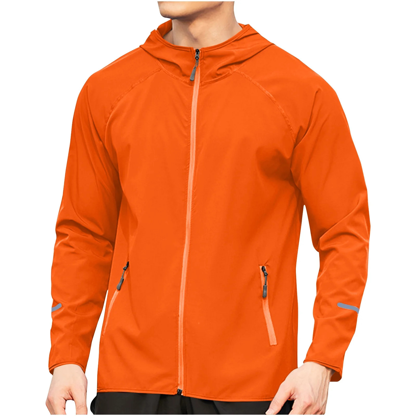 SSAAVKUY Men's Running Jacket Lightweight Water Resistant Windbreaker Hoodie Zip Up Workout Sport... | Walmart (US)