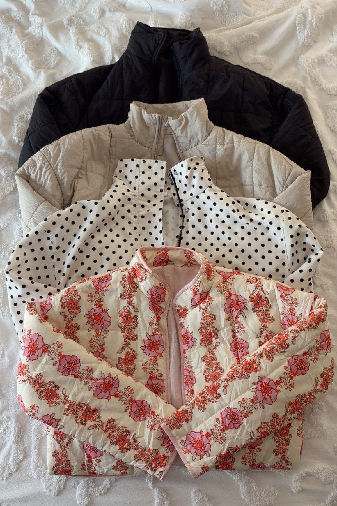 Since the weather has been all over the place-whether its 80 degrees or snowing, here are a few cute spring coats/jackets. All are light and breathable, perfect to throw on when you don't know what to expect outside. You can wear them as an outfit, or just to carry Incase. All of these are finds from amazon, and perfectly affordable. I usually do an xs or small, but base it on how you like the fit and what you plan on wearing it over!! don't miss these, the polka dot & floral patterns are very in style this spring, and for good reason!!#SpringJackets #Springoutfits #AmazonFind #LTKAmazon #Springfashion  

 

#LTKspringtrends #LTKootd #LTKspring