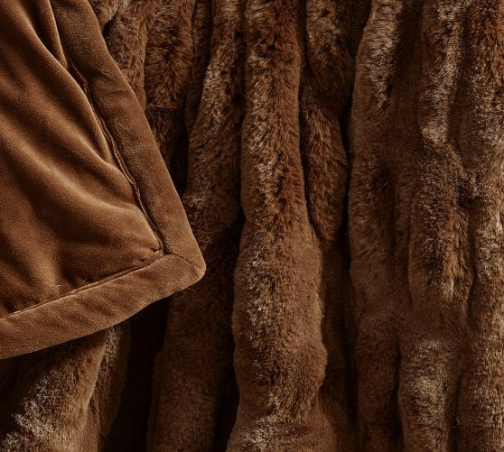 Faux Fur Ruched Throw | Pottery Barn (US)