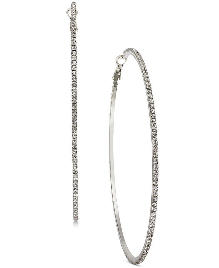 INC International Concepts Large Pavé Medium Hoop Earrings , 2 | Macys (US)