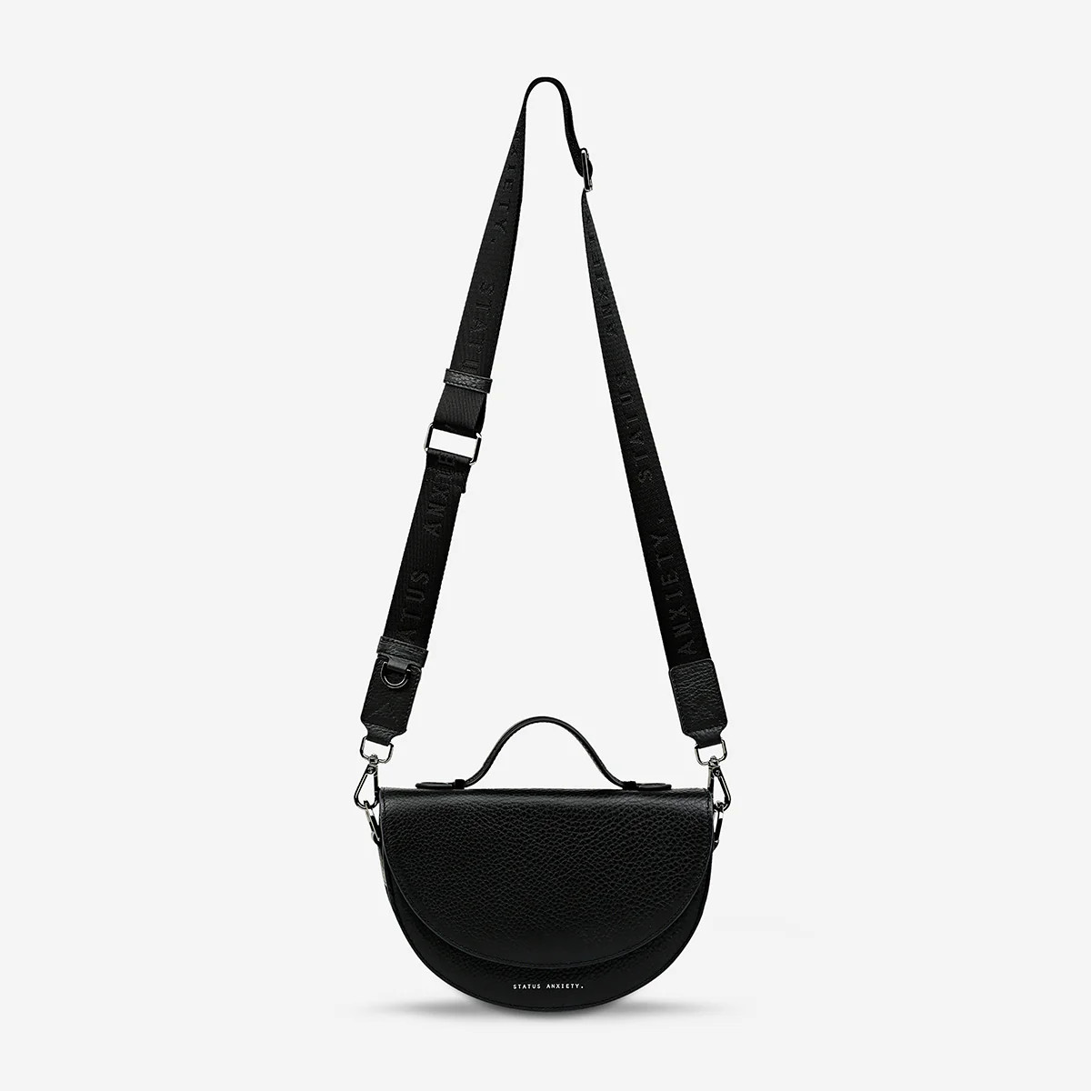 All Nighter With Webbed Strap Black Crossbody Bag | Status Anxiety® | Status Anxiety 