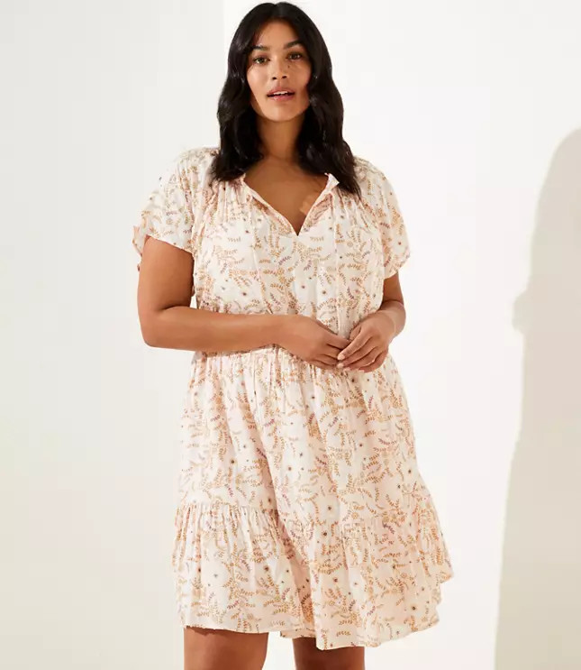 LOFT Plus Vine Tiered Dress | LOFT