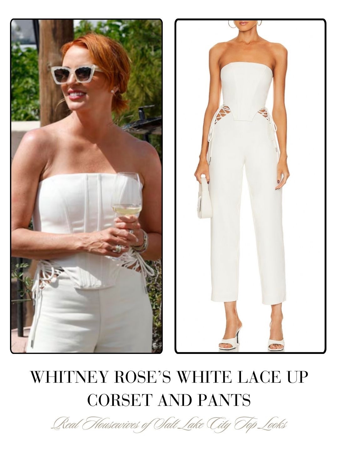 Whitney Rose White Lace Up Corset and Pants 📸 = @bravo 