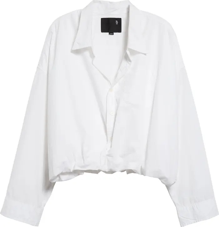 Bubble Hem Cotton Button-Up Shirt | Nordstrom