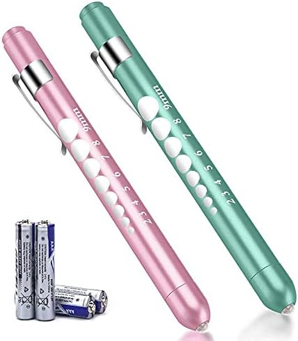 FITA Medical Pen Lights for Nurses Doctors, 2 Pack Reusable Penlight LED Tactical White Light with P | Amazon (US)