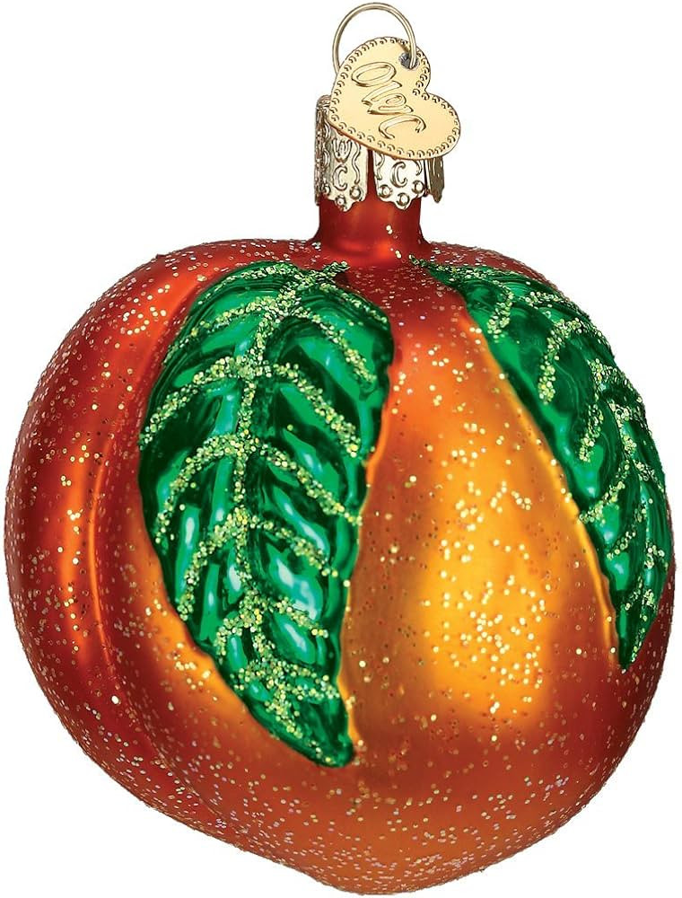 Old World Christmas Ornaments: Fruit Selection Glass Blown Ornaments for Christmas Tree, Peach | Amazon (US)