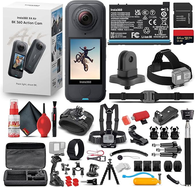 Insta360 X4 Air 360 Action Camera Standard Bundle | Lightweight Dual Lens Waterproof 8K | Stabili... | Amazon (US)
