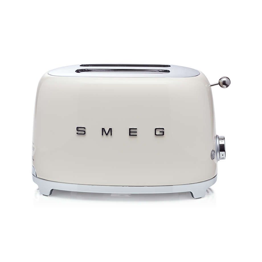 Smeg Cream 2-Slice Retro Toaster | Crate & Barrel