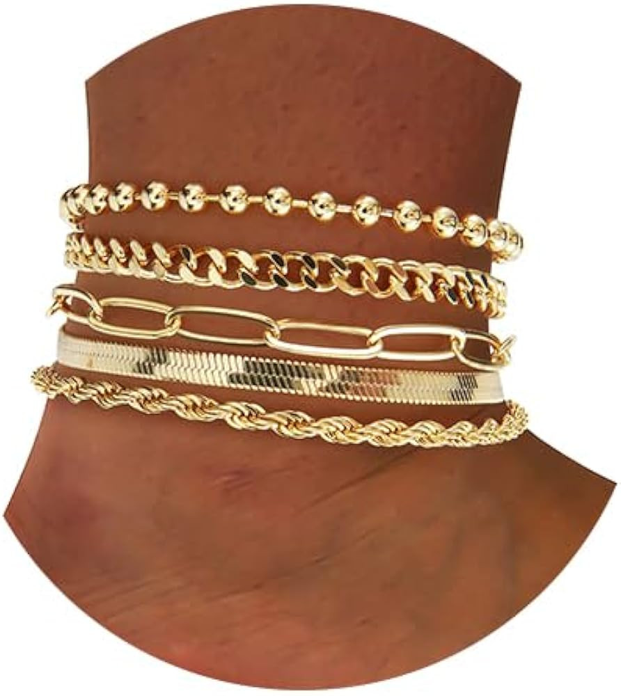 Extra Large Anklets for Women Large Ankle, 14K Real Gold Dainty Anklets for Women Waterproof, 10"... | Amazon (US)
