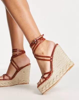 Simmi London espadrille wedge sandals in brown  | ASOS | ASOS (Global)