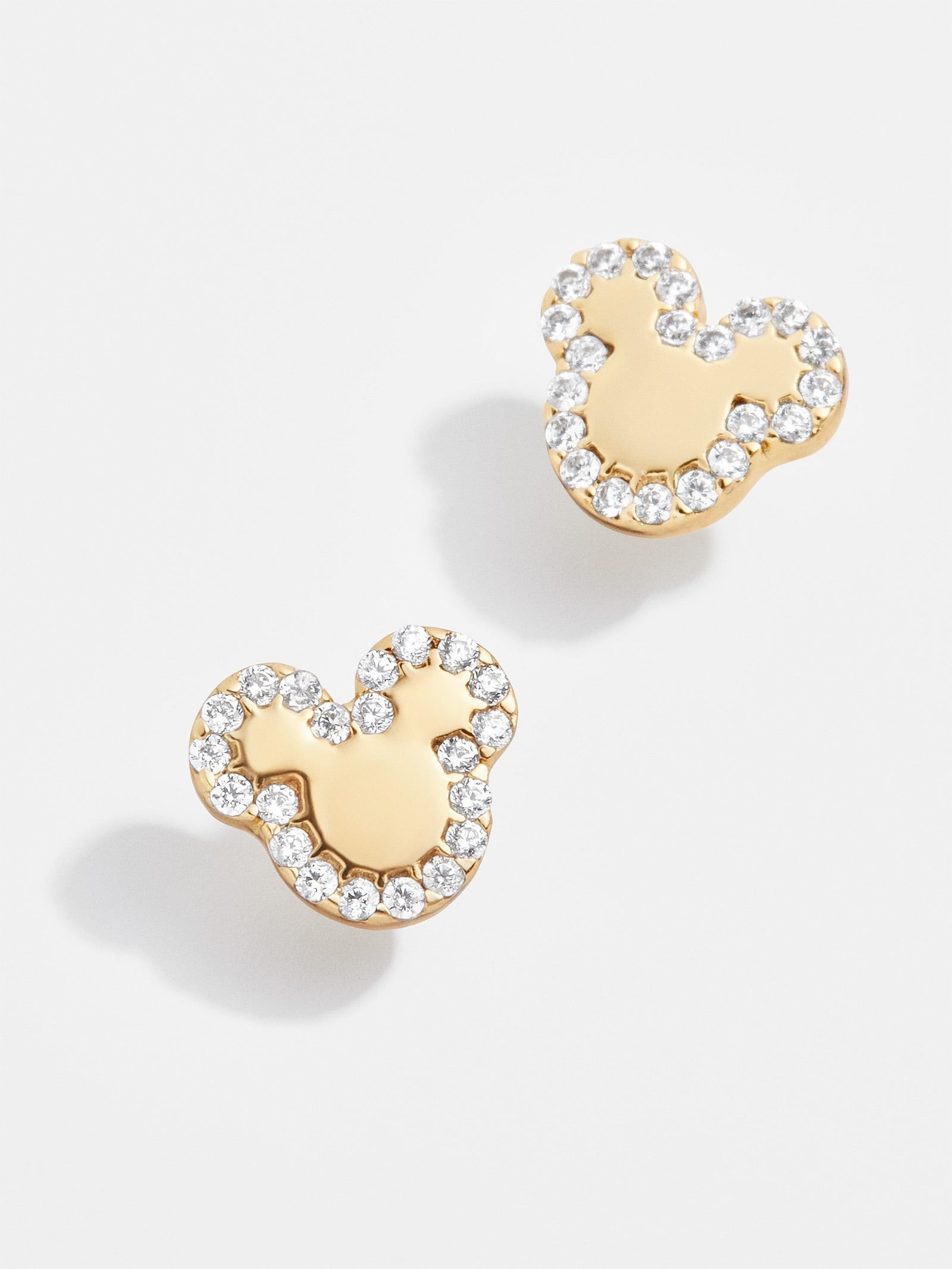 Disney 18K Gold Sterling Silver & Cubic Zirconia Studs - Gold/Pavé | BaubleBar