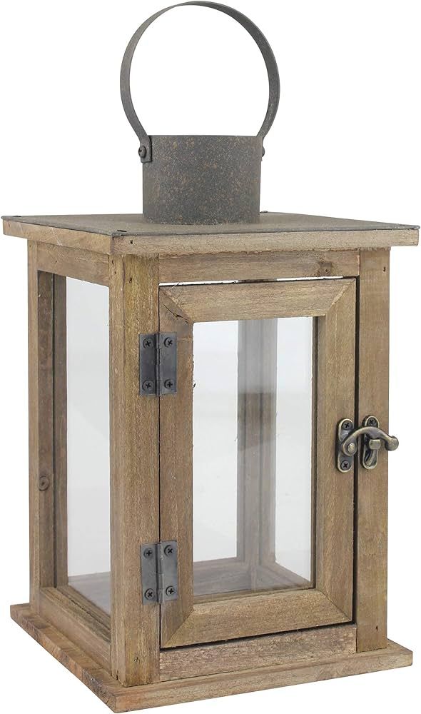 Stonebriar SB-5174A Decorative 11" Wooden Candle Lantern, Medium, Brown | Amazon (US)