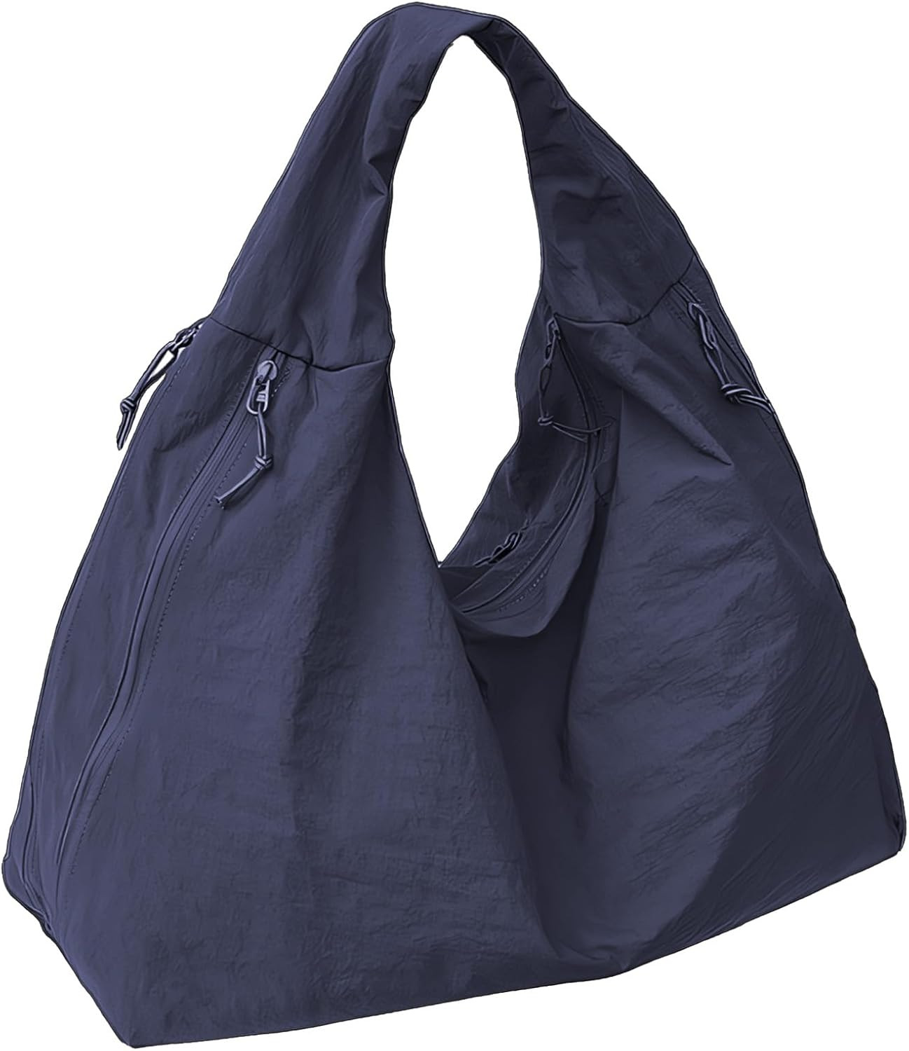Slouchy Tote Bag for Women Large Nylon Shoulder Bag with Multiple Pockets Crescent Bag Underarm Hobo Bag for Travel Gym | Amazon (US)