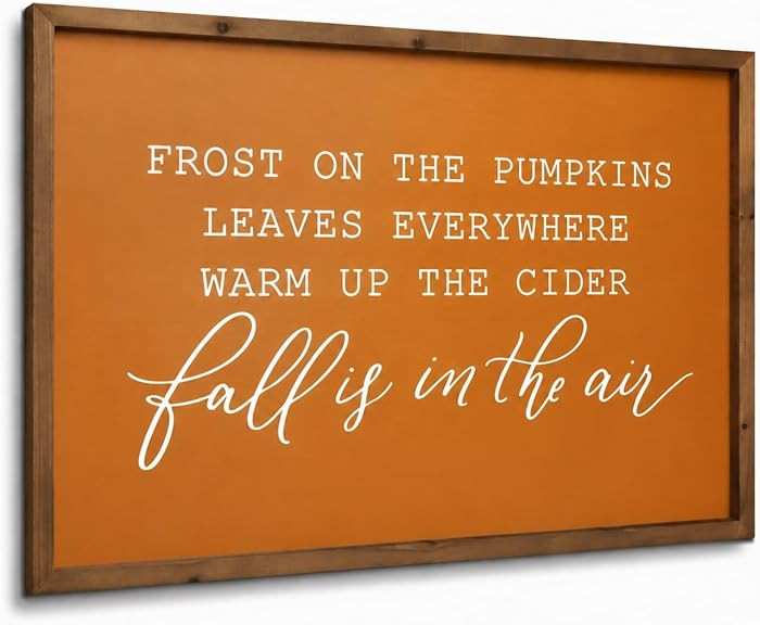 23.6"×15.7" Fall Wall Art Framed, Large Autumn Sign Home Decor | Amazon (US)