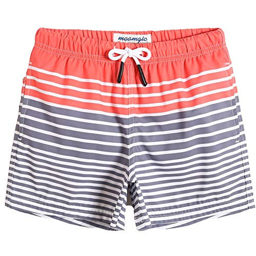 maamgic Boys Swim Trunks Toddler Swim Shorts Little Boys Bathing Suit Swimsuit Toddler Boy Swimwear,Stripe Gray,4 T | Amazon (US)