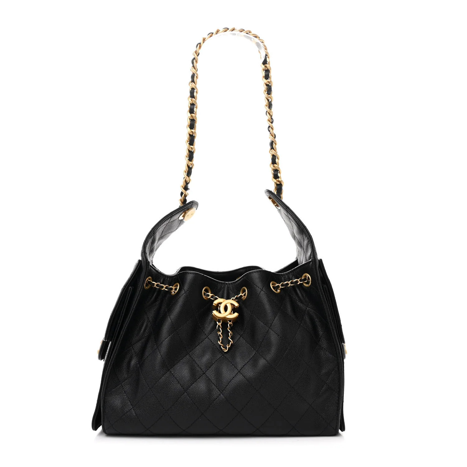 Caviar Quilted Small Chanel 25 Handbag Black | FASHIONPHILE (US)