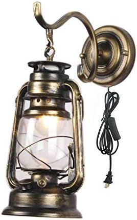 ZJZTD Kerosene Wall Sconce Plug in Lantern Wall Lamp E27 Metal Glass Shade Living Room Bedroom Be... | Amazon (US)