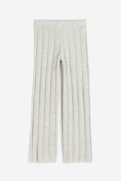 Rib-knit Pants - Light gray melange - Ladies | H&M US | H&M (US)