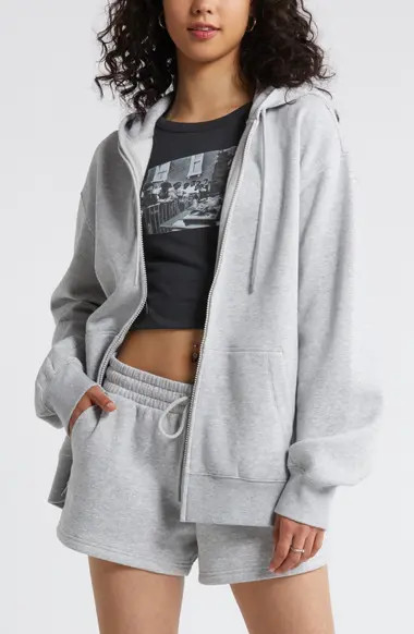 BP. Oversize Zip Fleece Hoodie | Nordstrom