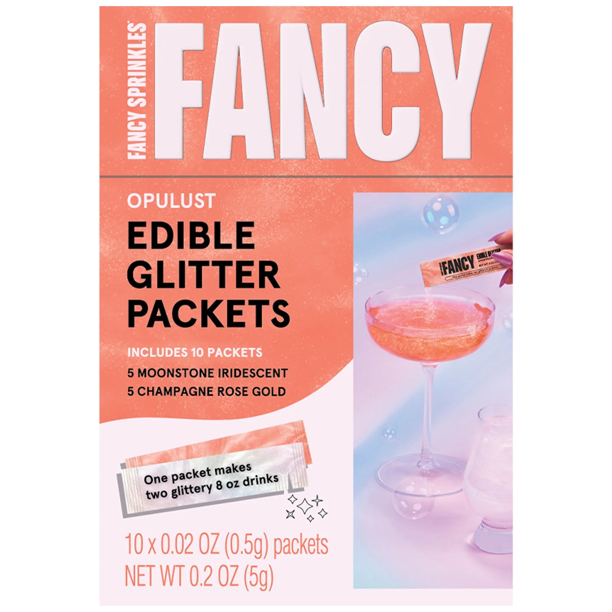 Fancy Sprinkles Opulust Fancy Valentine's Day Drink Edible Glitter Packets, 10 Count | Walmart (US)