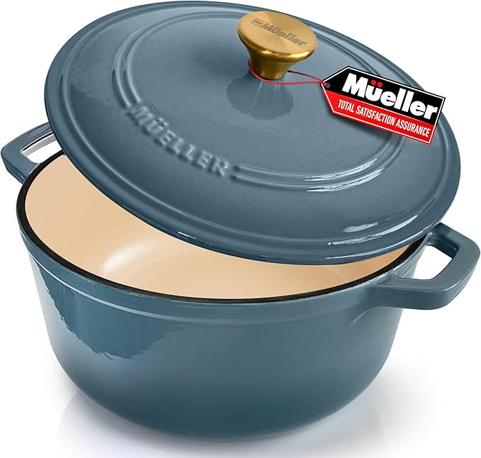 Cast Iron Pot Dutch Oven, Heavy-Duty, Oven-Safe up to 500° F & Across All Cooktops, Bread Pan wi... | Amazon (US)